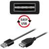 Goobay Καλώδιο Προέκτασης Easy USB( Μπορεί να χρησιμοποιηθεί και από τις δύο πλευρές) αρσ. σε USB θηλ. 1.8m Μαύρο 69144